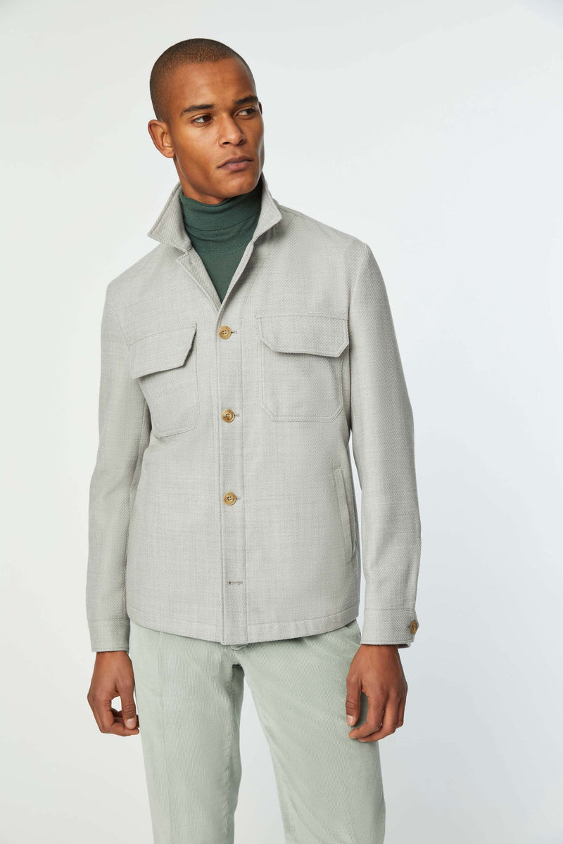 Lubiam Overshirt non trattata verde chiaro Overshirt non trattata verde chiaro