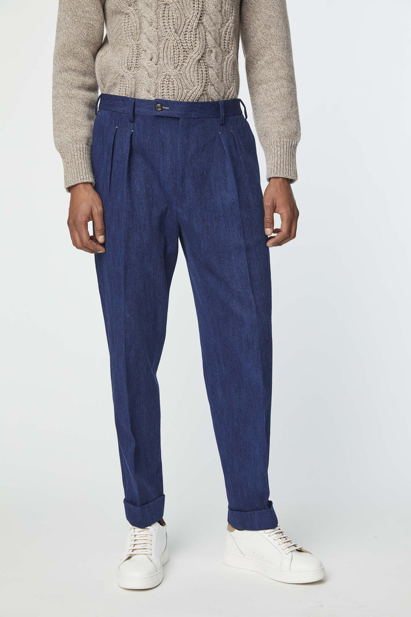 Lubiam Pantalone Jaco Sartorial Indigo blu denim Pantalone Jaco Sartorial Indigo blu denim