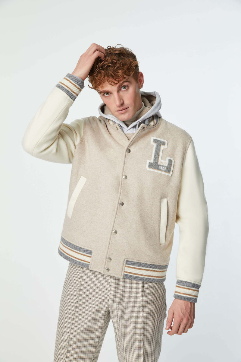 Lubiam Bomber stile college in jersey con patch Bomber stile college in jersey con patch