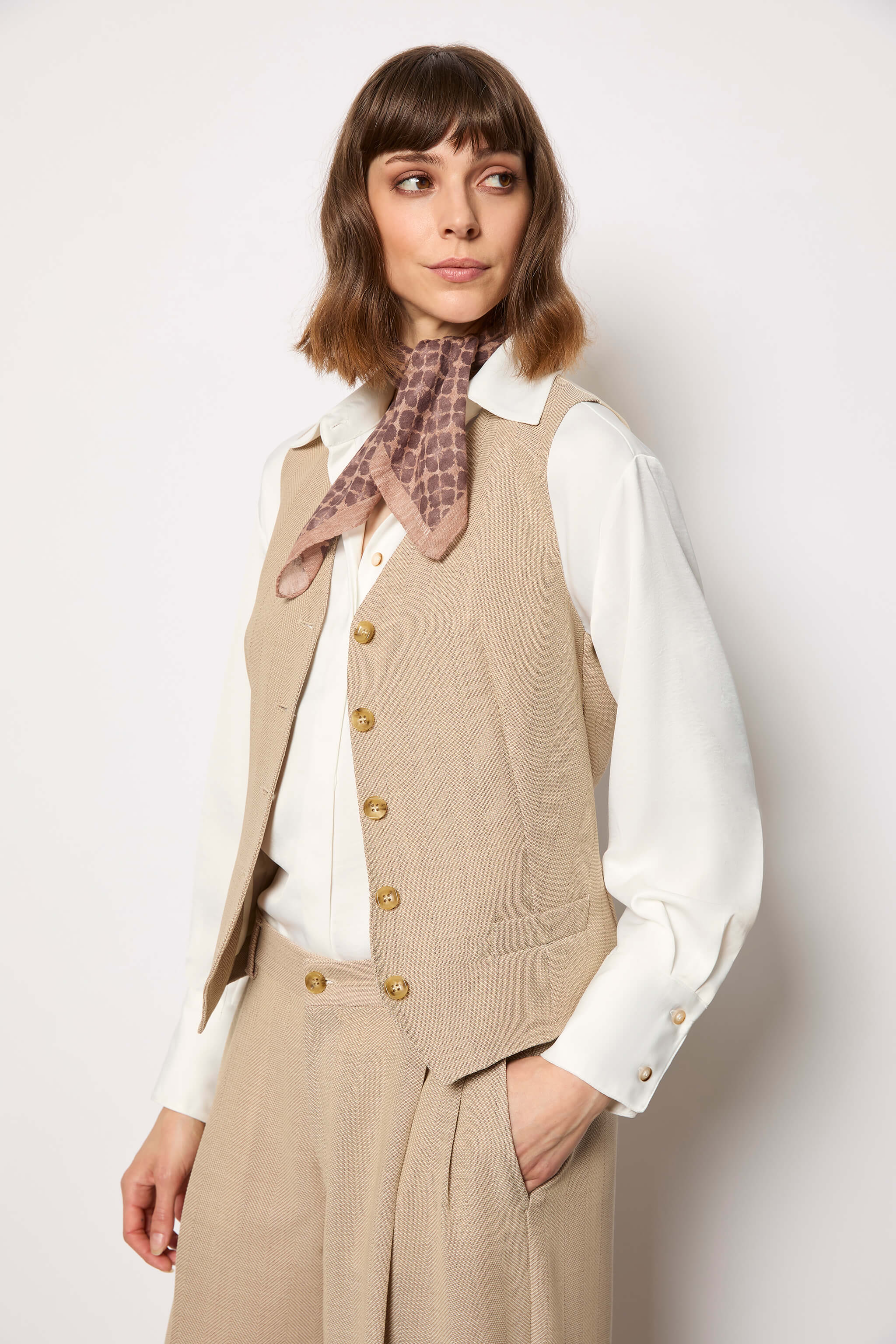 Gilet non trattato beige