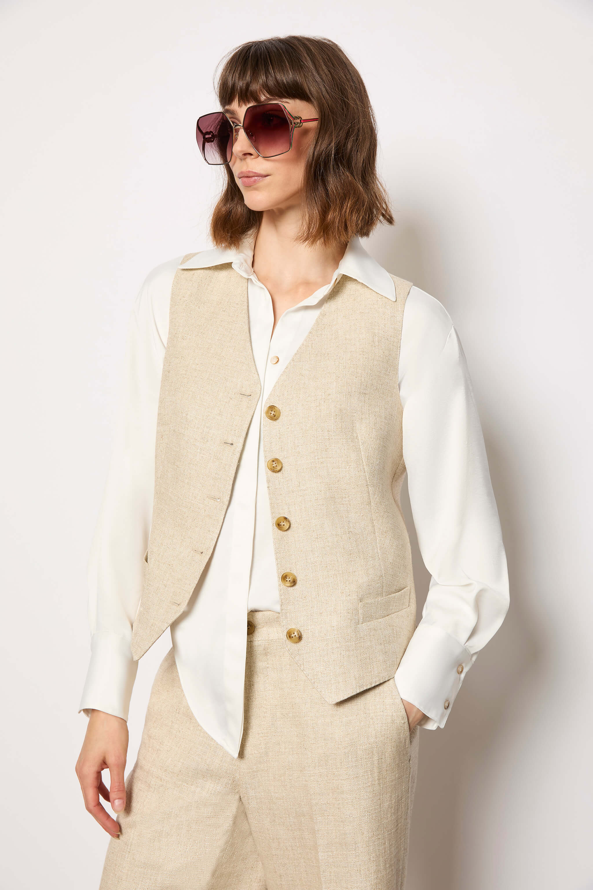 Vest untreated - sand beige