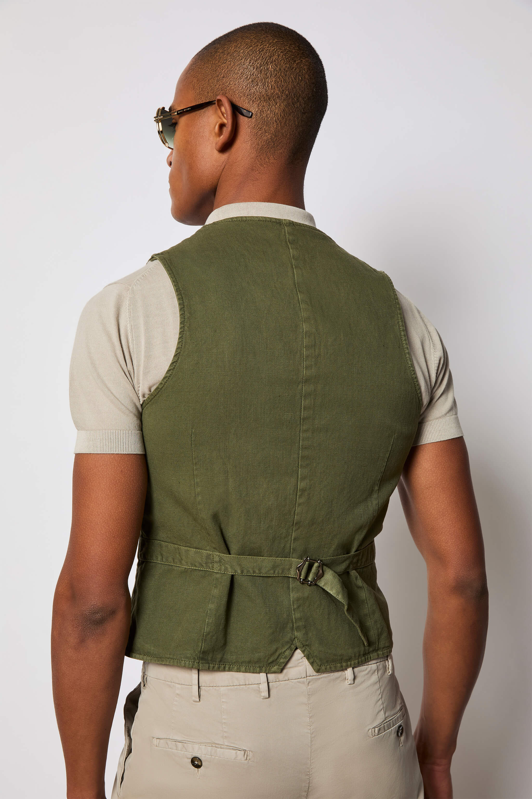 Garment-dyed MIKE vest - green