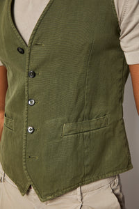 Garment-dyed mike vest - green dark green