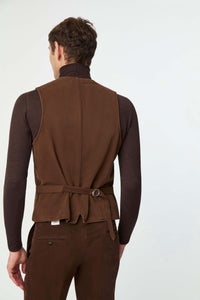 Garment-dyed mike waistcoat in brown brown