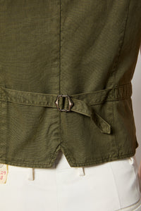 Garment-dyed mike vest - green dark green