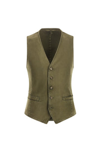 Garment-dyed mike vest - green dark green