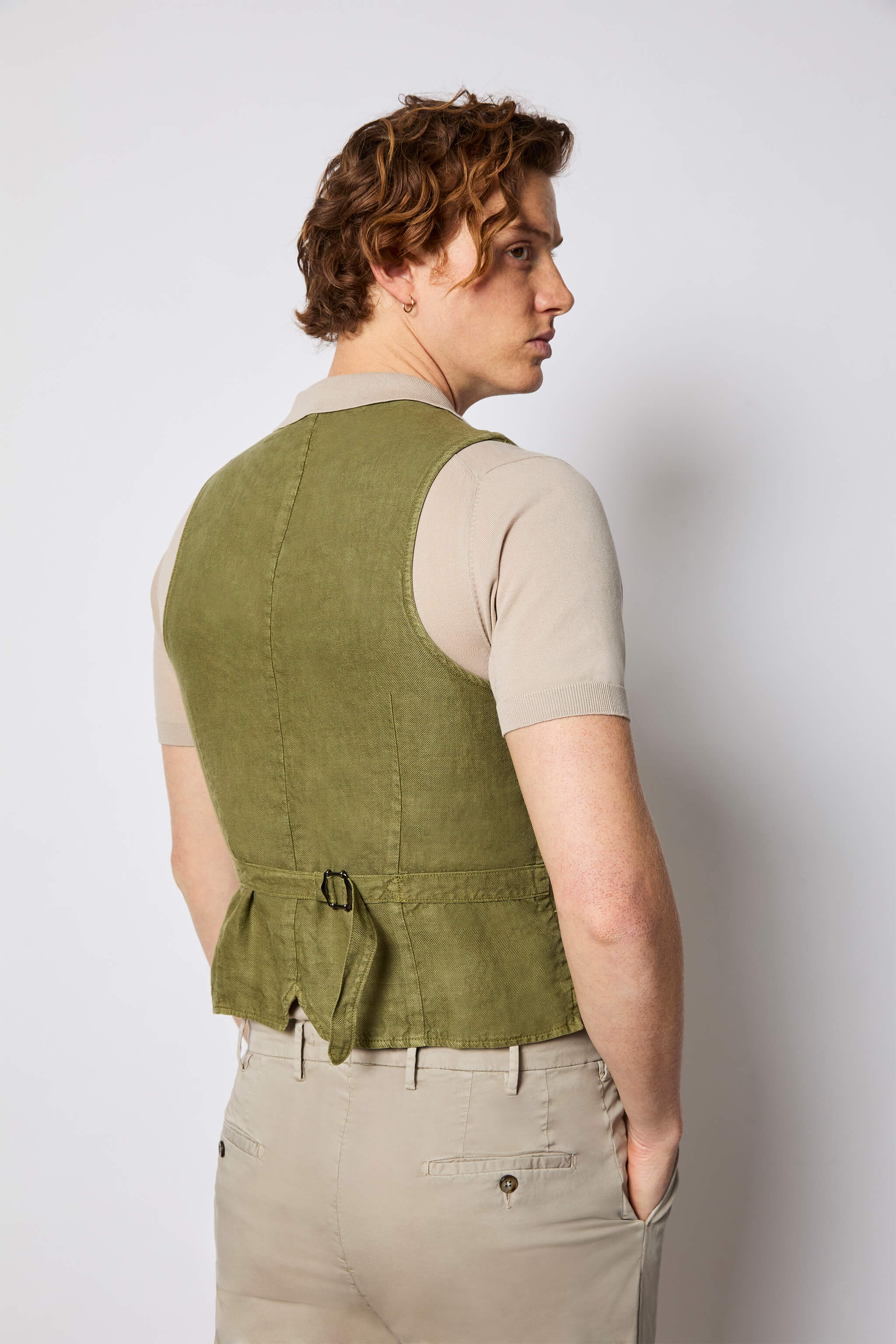 Garment-dyed MIKE vest - green