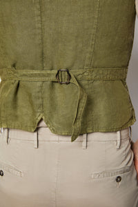 Garment-dyed mike vest - green dark green