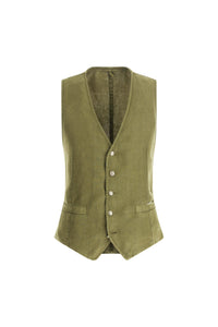 Garment-dyed mike vest - green dark green