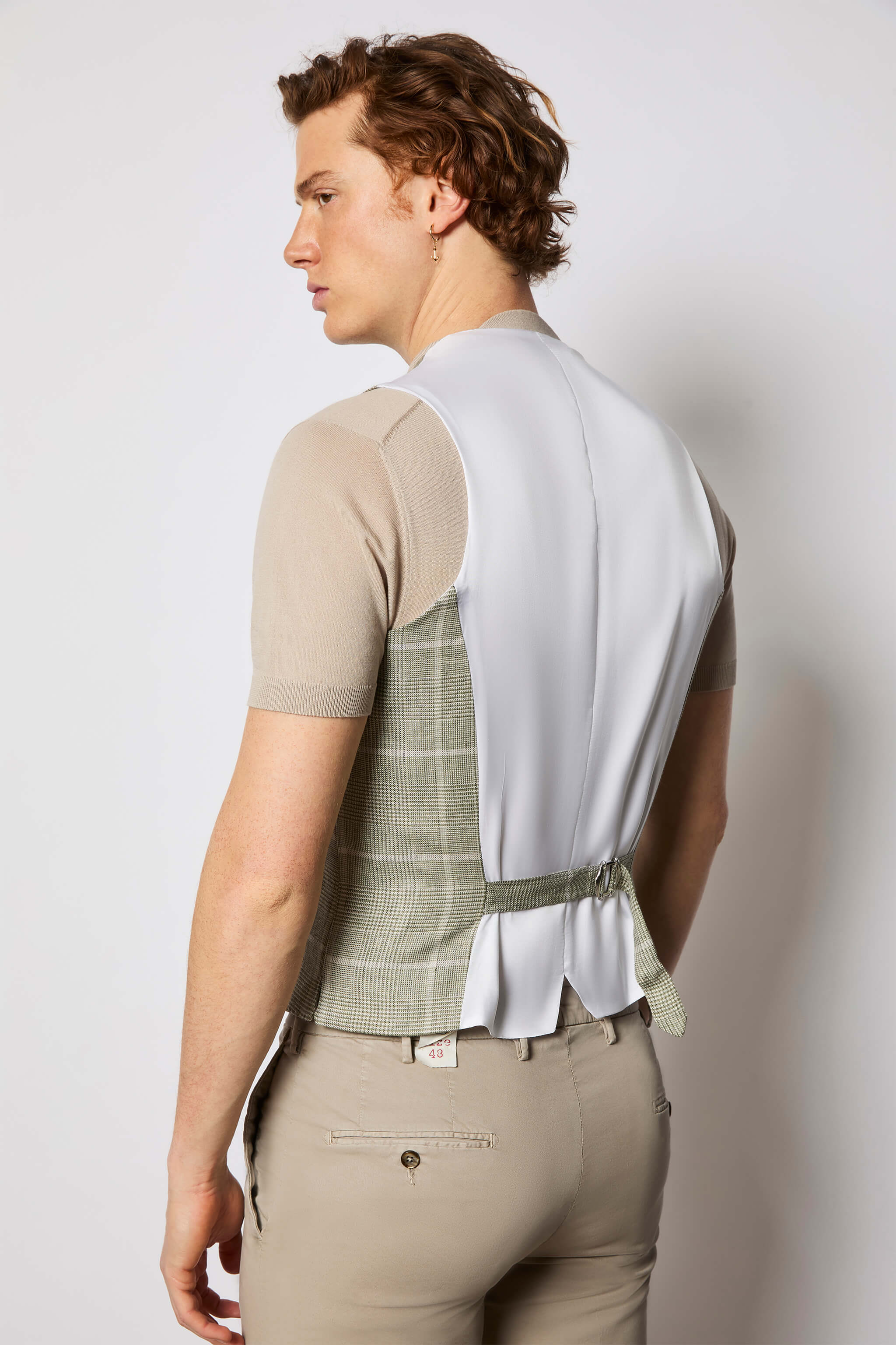 Double-breasted DYLAN vest untreated - green