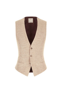 Gilet monopetto in jersey beige terra