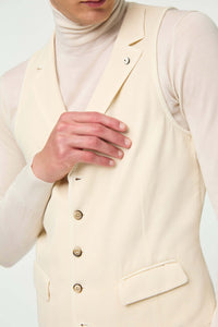 Garment-dyed oscar waistcoat off-white white