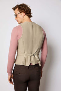 Garment-dyed oscar vest - beige beige