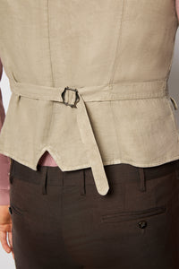 Garment-dyed oscar vest - beige beige