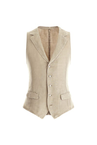 Garment-dyed oscar vest - beige beige