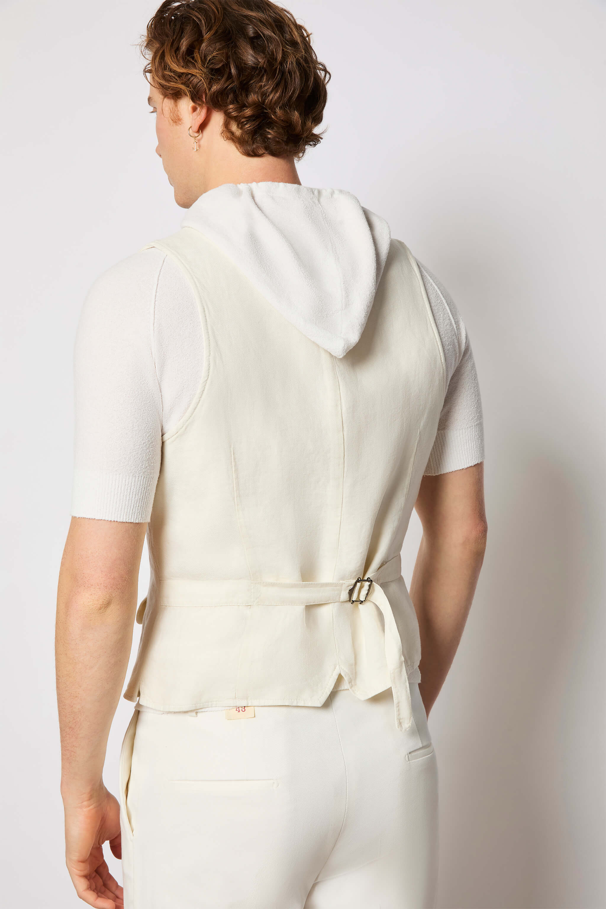 Garment-dyed OSCAR vest - white