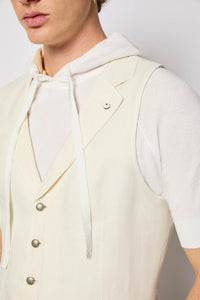 Garment-dyed oscar vest - white white