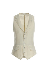 Garment-dyed oscar vest - white white