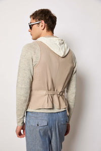 Oscar vest garment-dyed - beige earth