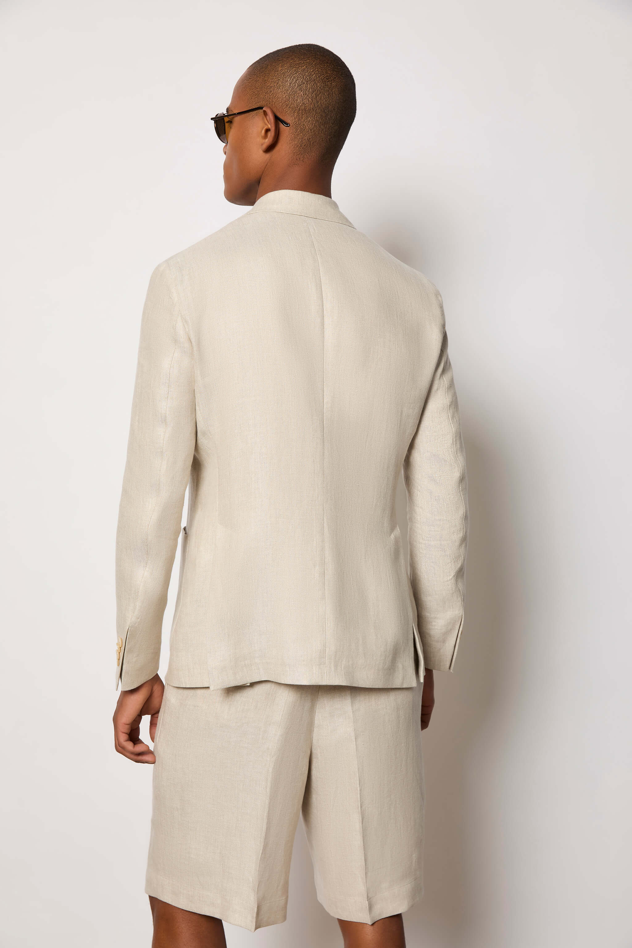 Double-breasted TOM jacket in linen untreated - beige