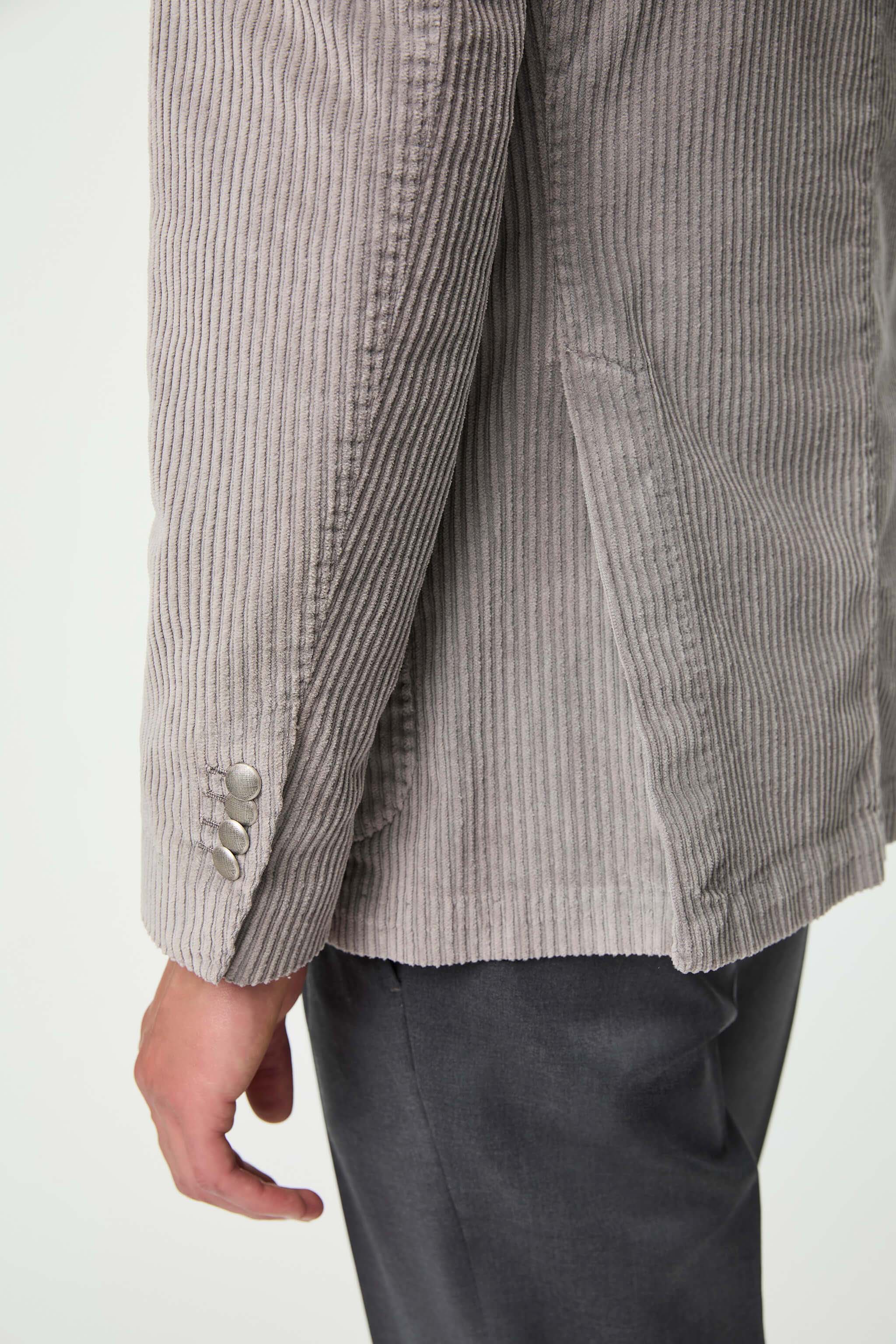 Garment-dyed double-breasted TOM jacket in ice gray