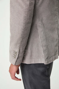 Garment-dyed double-breasted tom jacket in ice gray medium gray