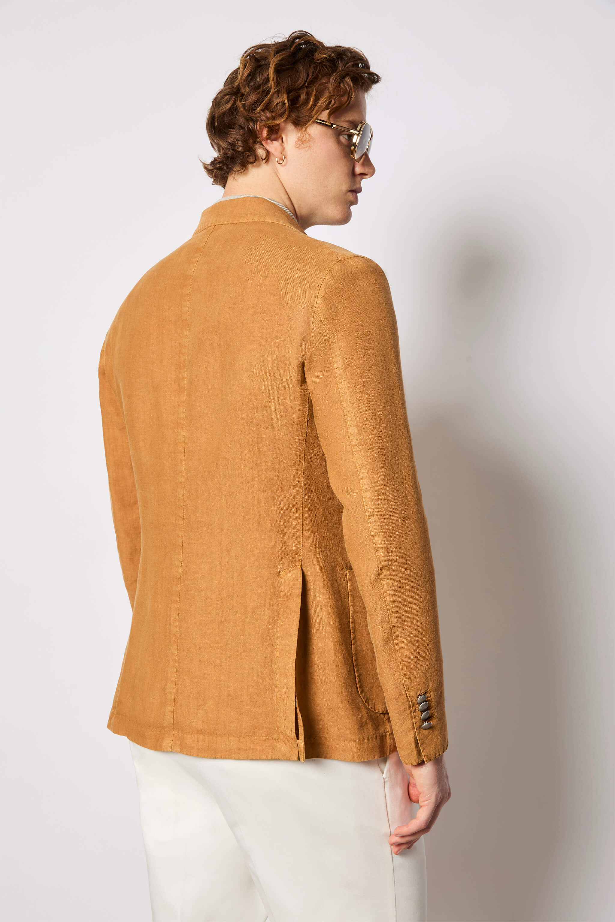 Garment-dyed double-breasted TOM jacket - ochre