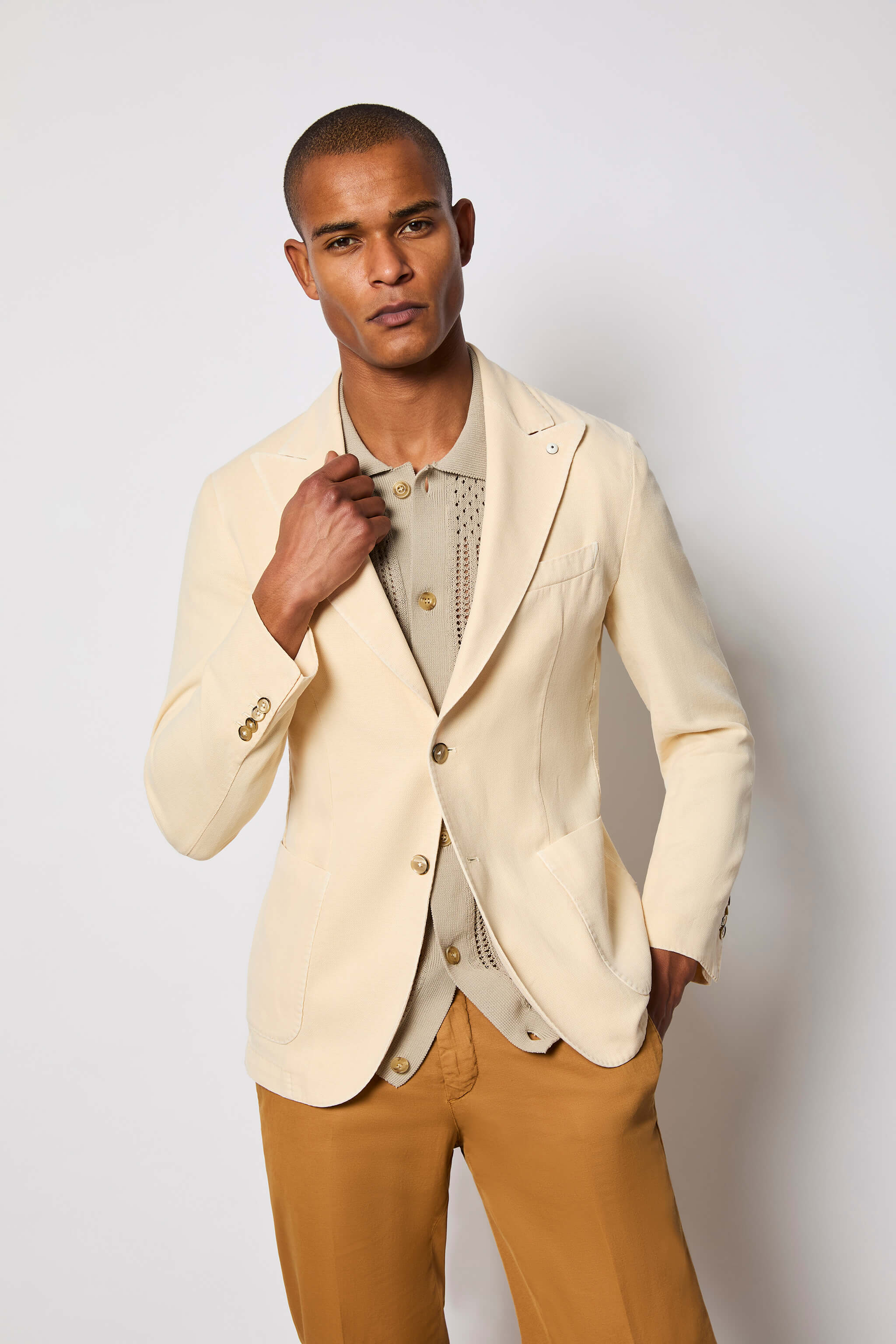 Garment-dyed STEVE jacket - ivory