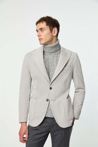 Garment-dyed steve jacket in ice gray light grey