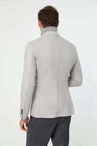 Garment-dyed steve jacket in ice gray light grey