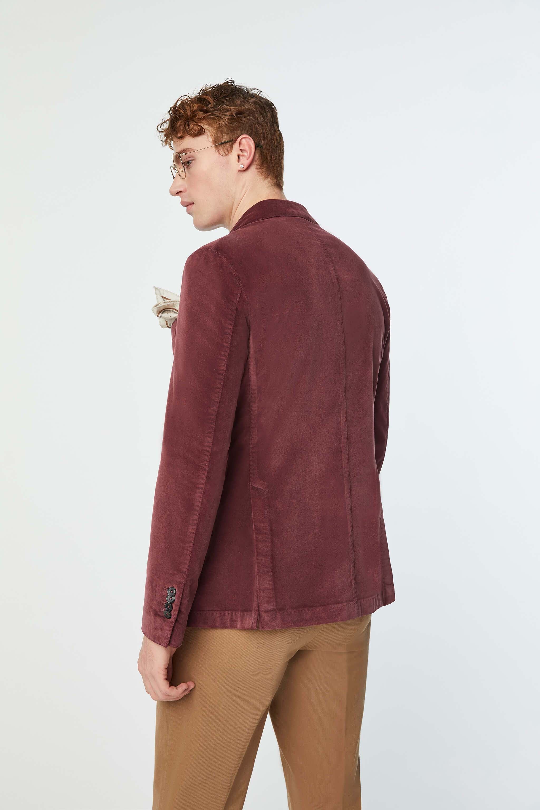 Garment-dyed STEVE jacket in burgundy