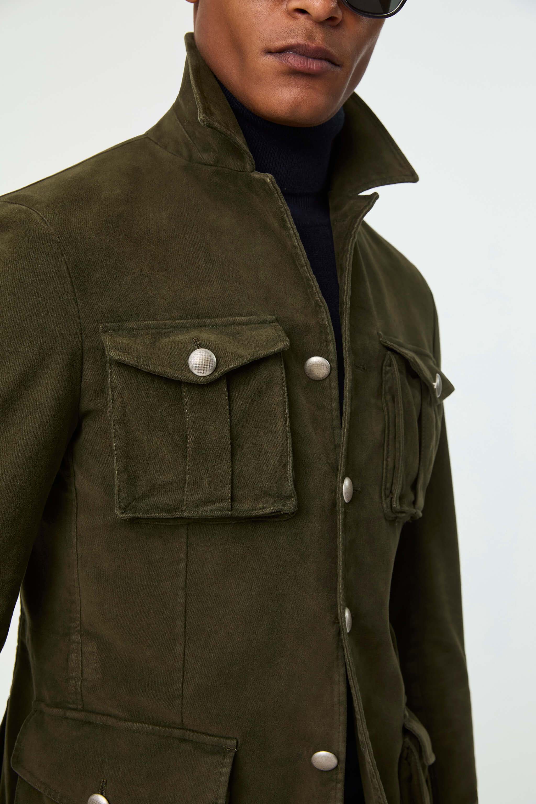 Garment-dyed SAHARA jacket in army green