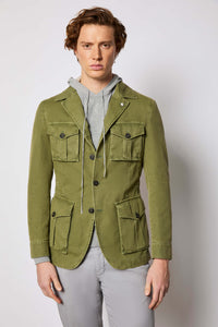 Garment-dyed sahara jacket - green light green