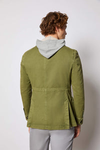 Garment-dyed sahara jacket - green light green