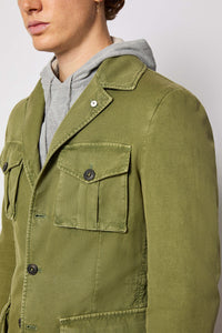 Garment-dyed sahara jacket - green light green