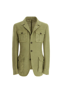 Garment-dyed sahara jacket - green light green