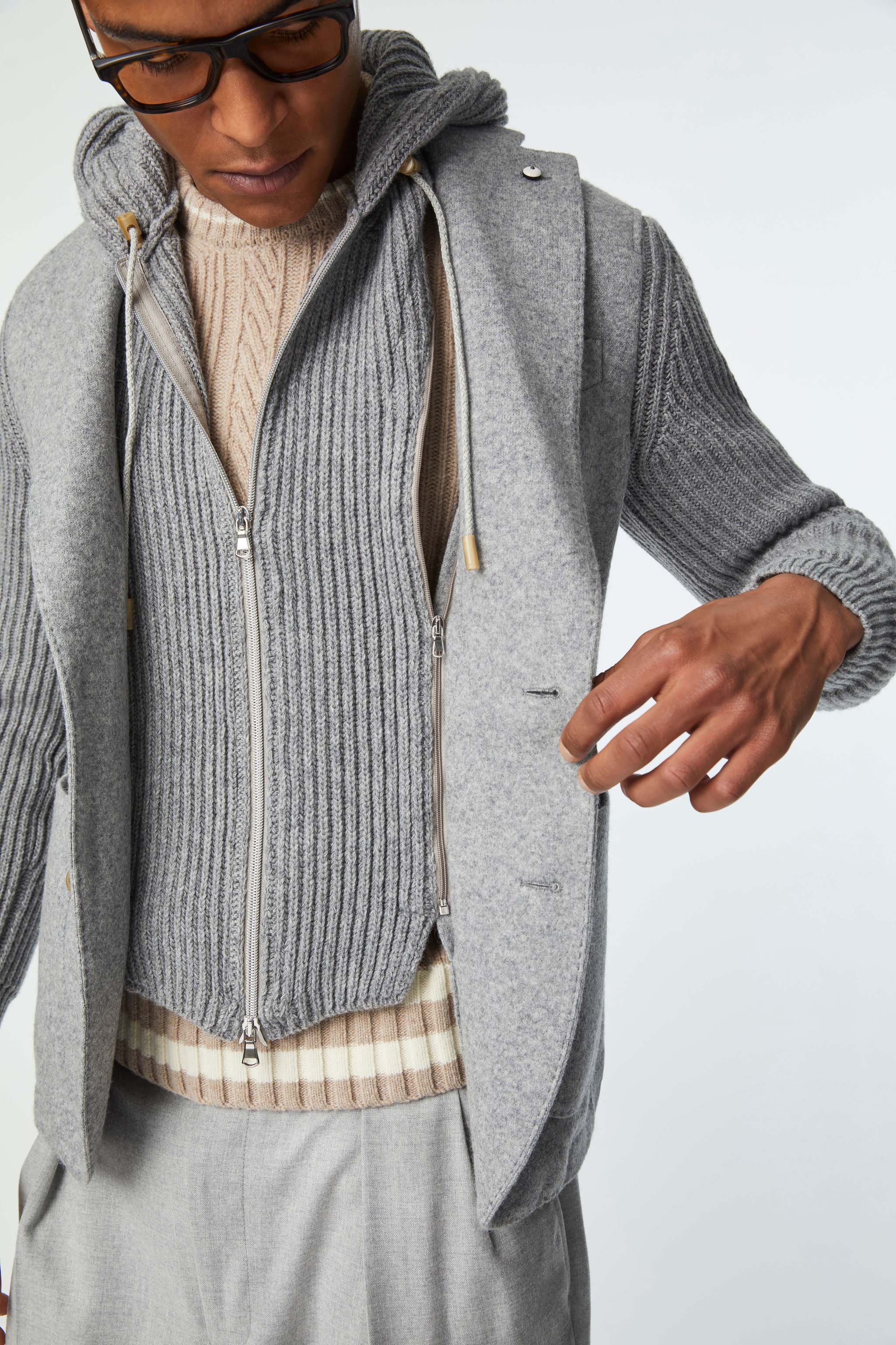 Jersey IVAN jacket in gray