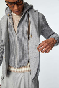 Jersey ivan jacket in gray light grey