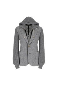 Jersey ivan jacket in gray light grey