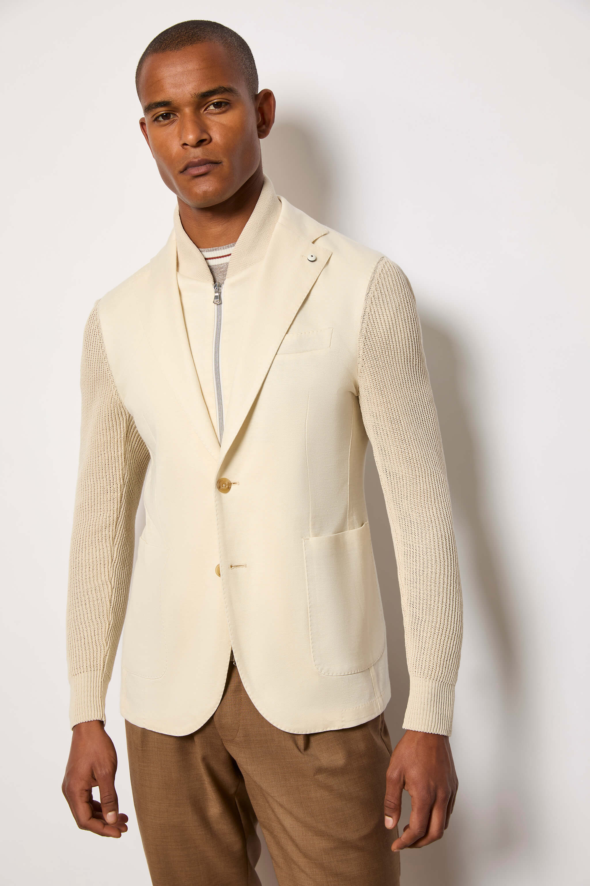 ANDREW jacket in jersey - ivory