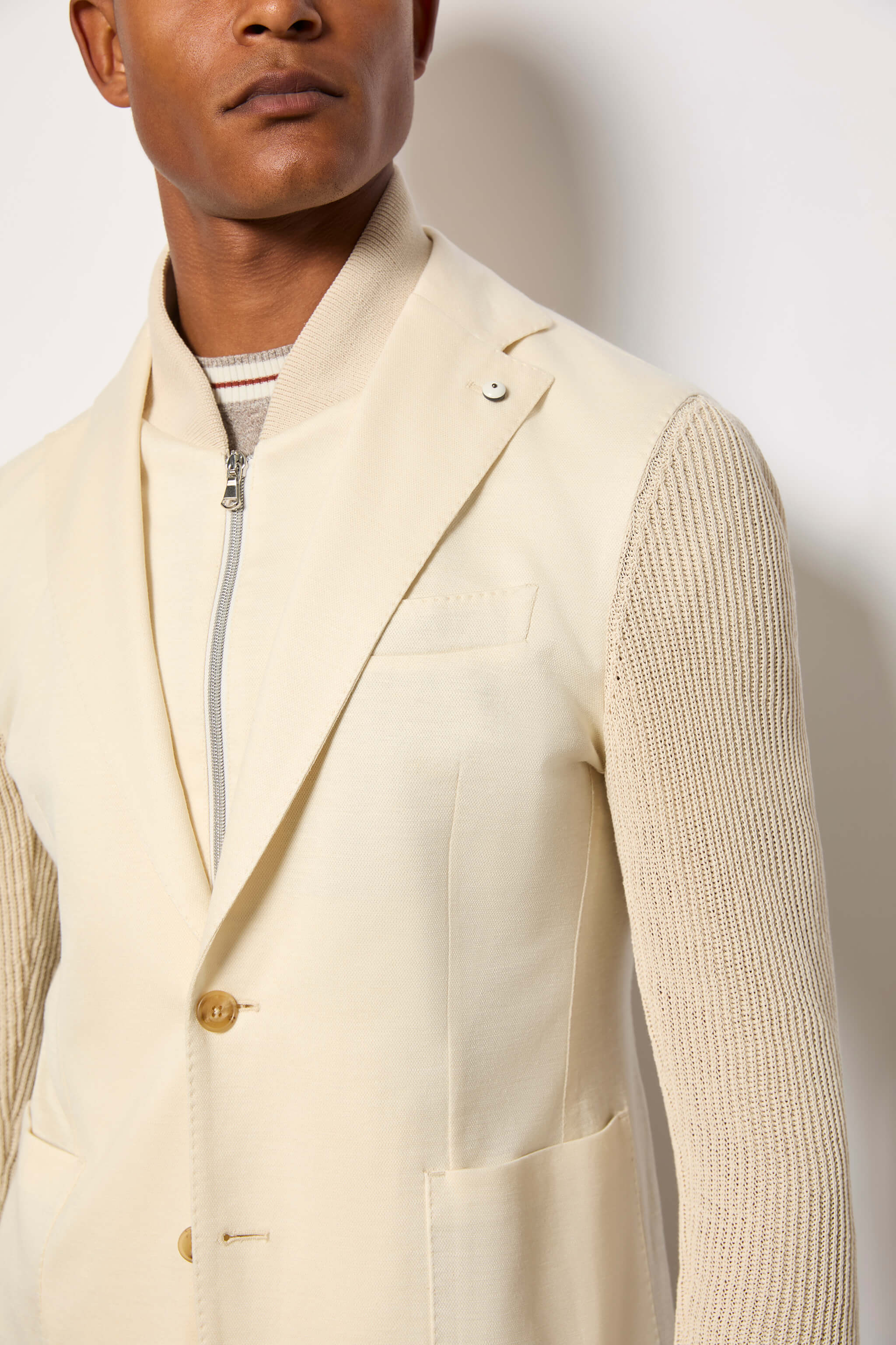 ANDREW jacket in jersey - ivory