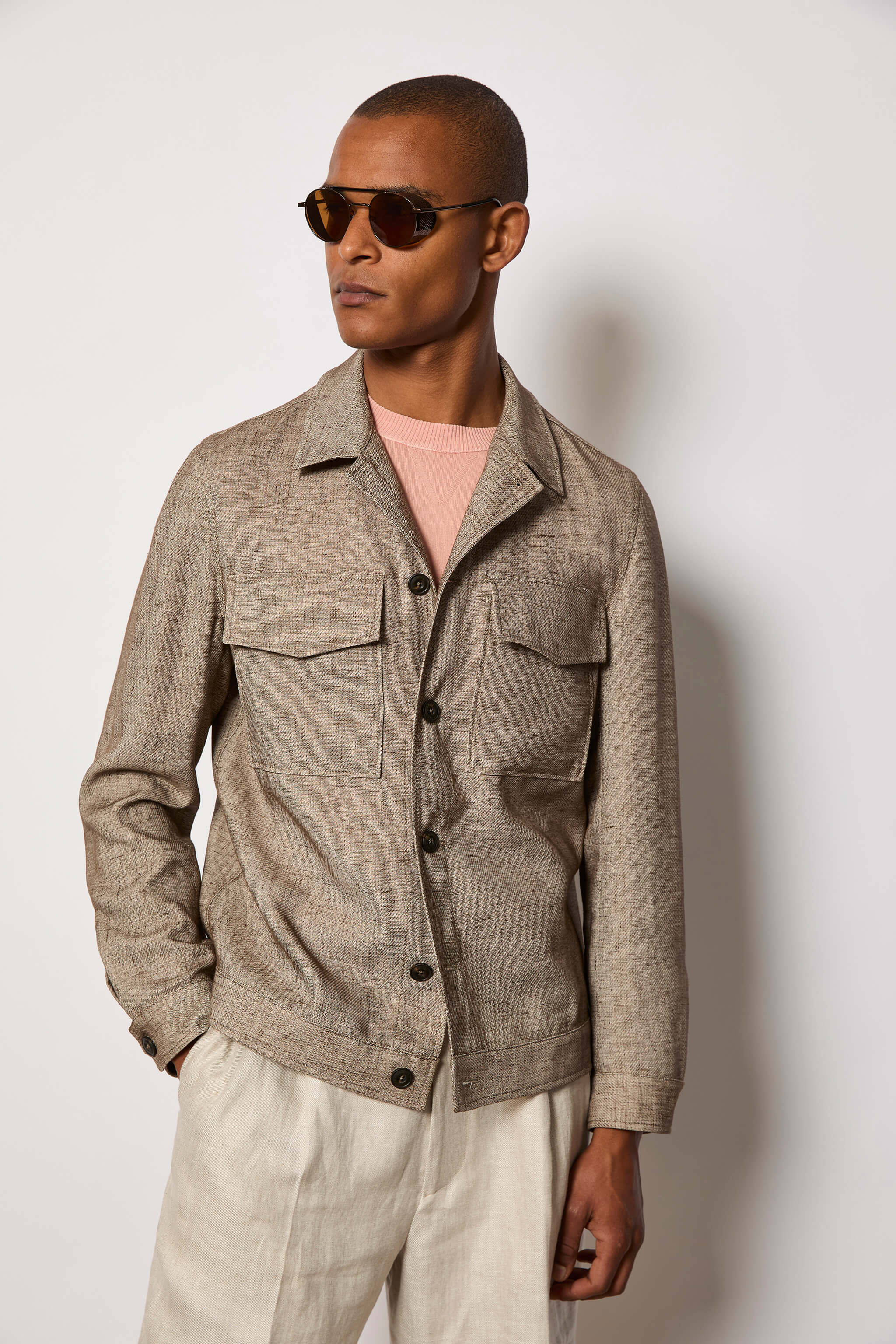 Overshirt non trattato beige