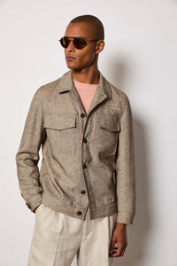 Overshirt non trattato beige marrone