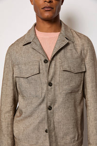 Overshirt non trattato beige marrone