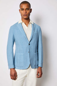 Garment-dyed jack jacket - powder blue light blue