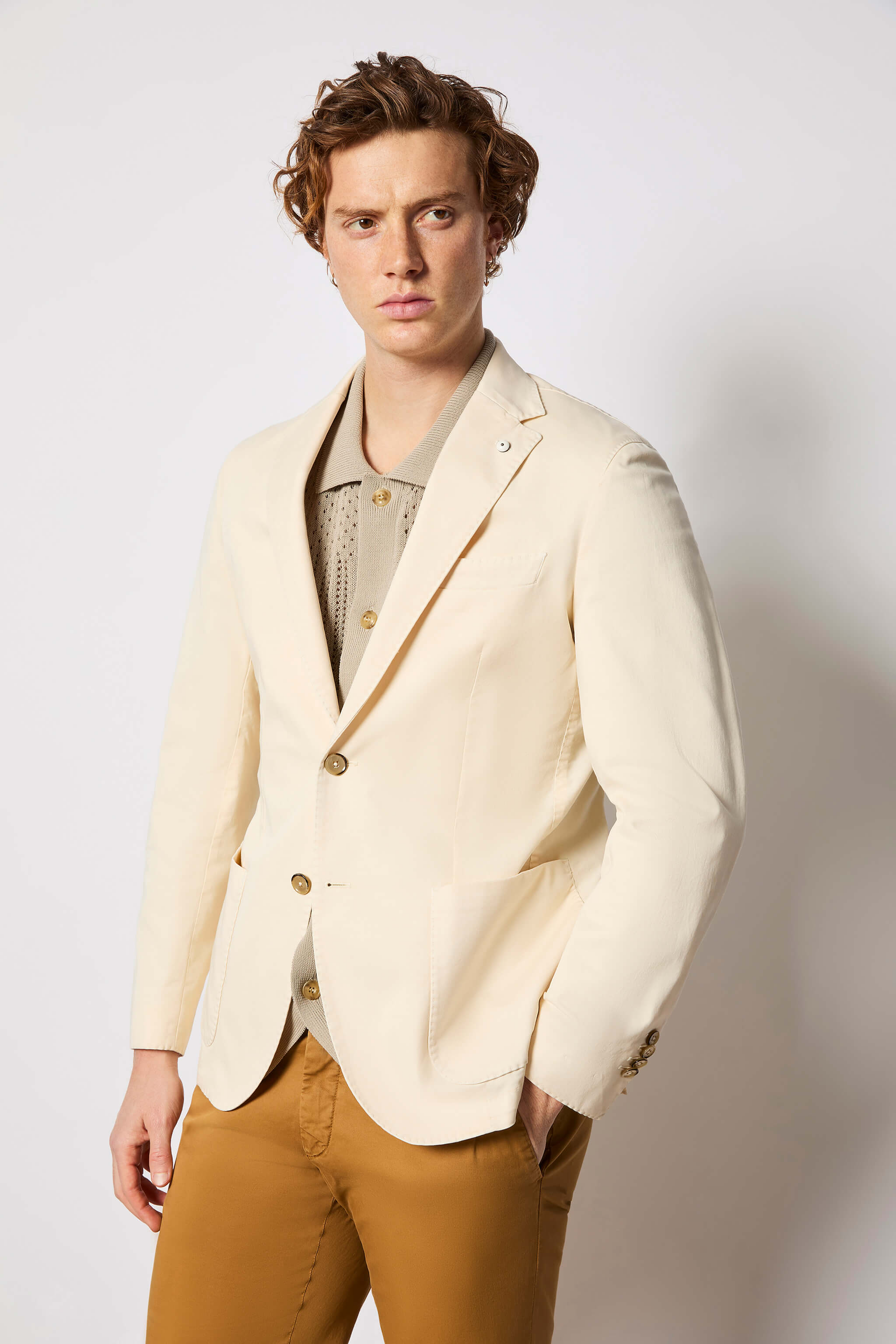 Garment-dyed JACK jacket - ivory