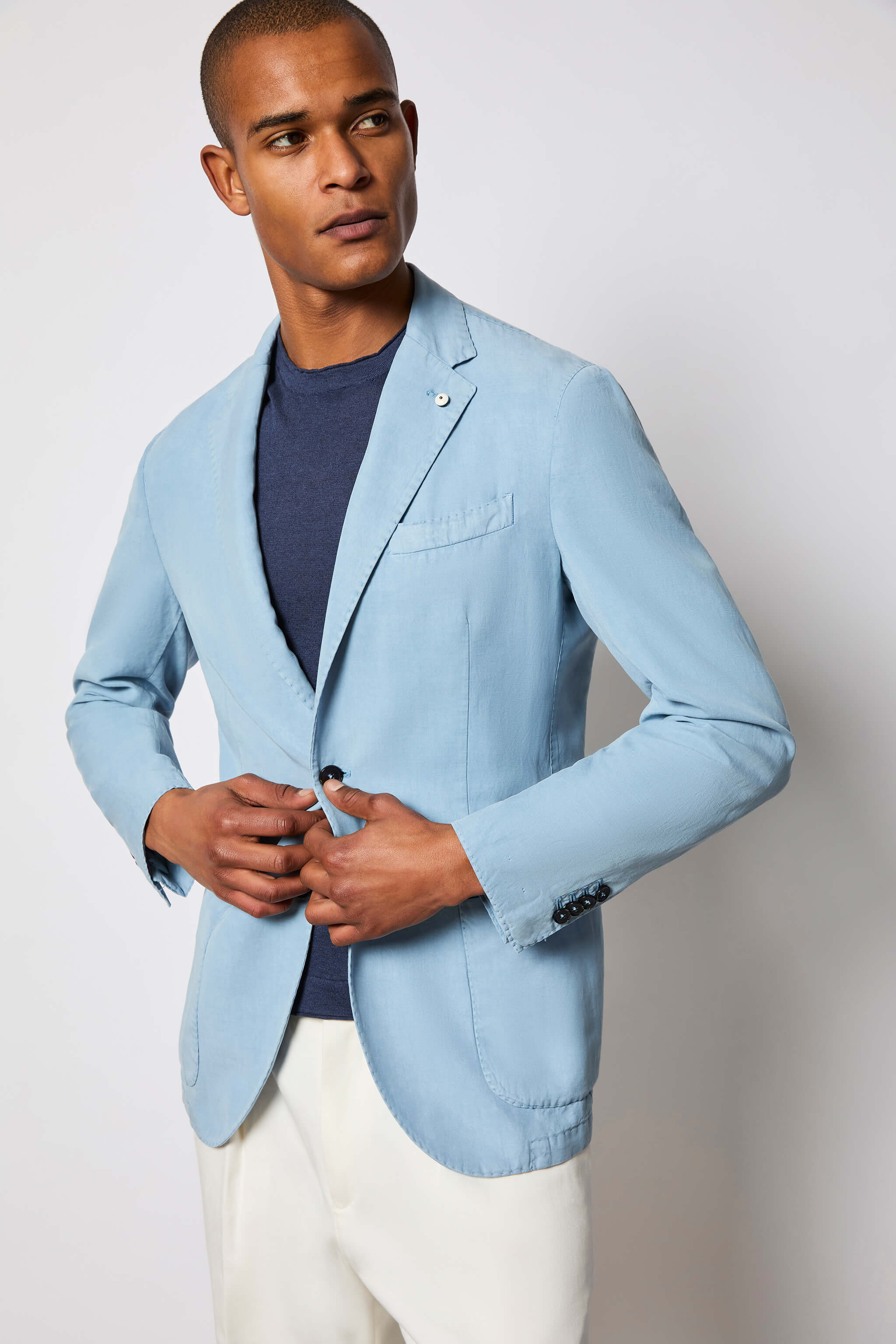 Garment-dyed JACK jacket - powder blue