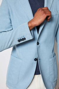 Garment-dyed jack jacket - powder blue light blue