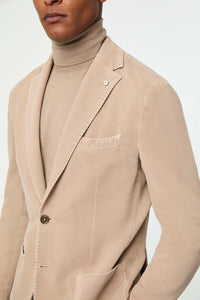 Garment-dyed jack jacket in beige earth