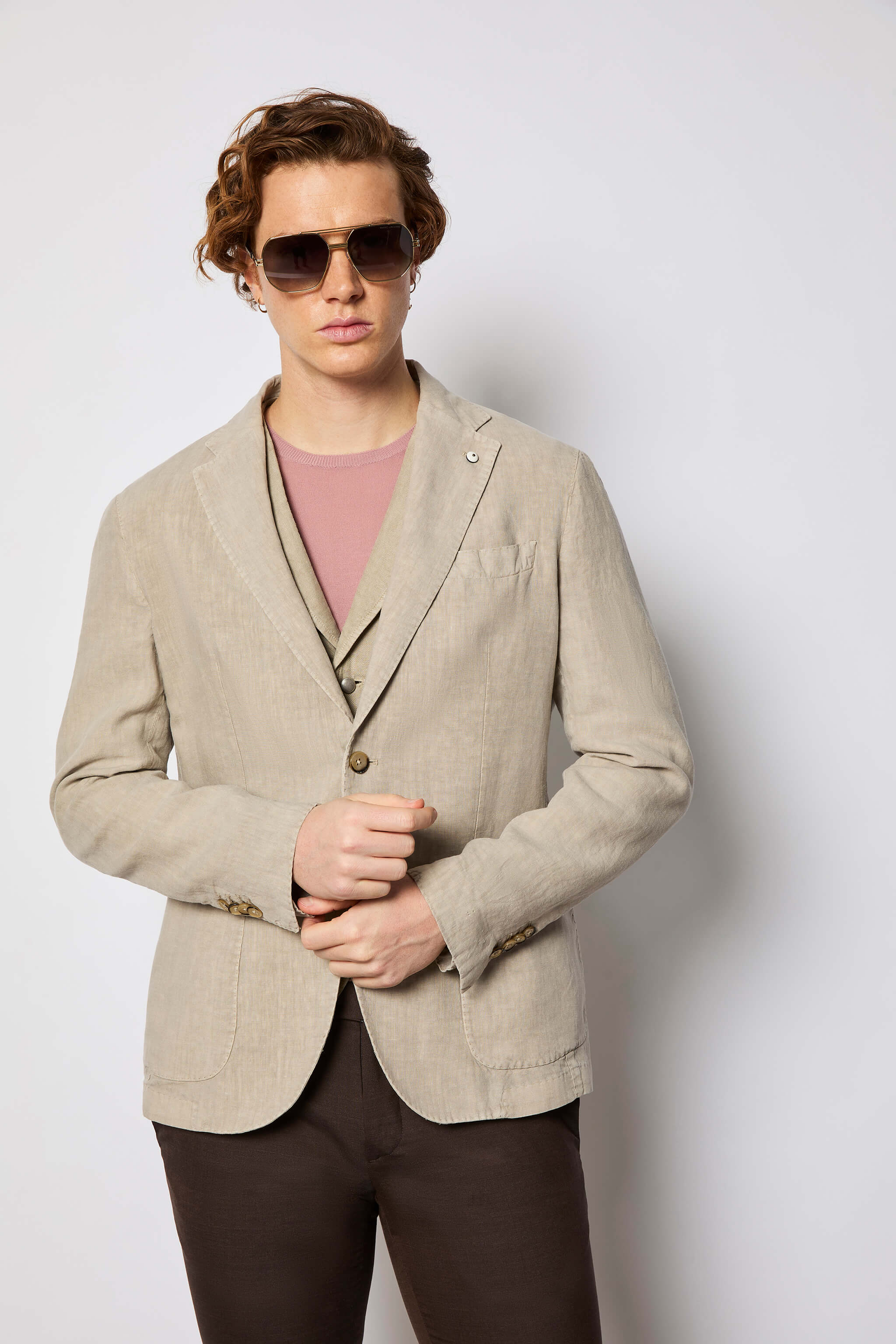 Garment-dyed JACK jacket slim fit - beige